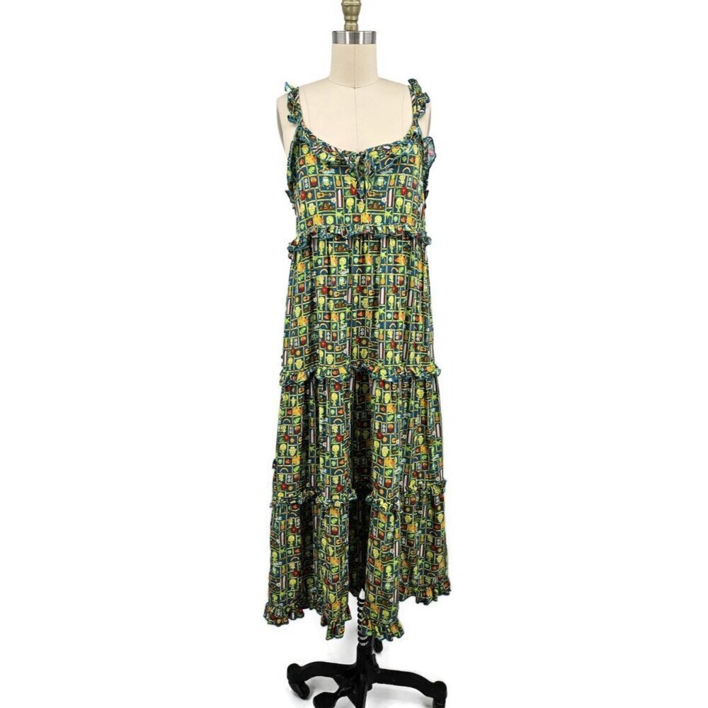 Disney Parks Olu Mel Dress Womens M Tiered Maxi Rayon Aulani